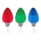 Glitzhome; Glitzhome® 23.5" Set of 3 Christmas Metal Red, Green & Blue Bulbs Yard Stake; Category:Christmas Yard Decorations; Image:2